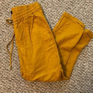 Jcrew linen cropped drawstring pant